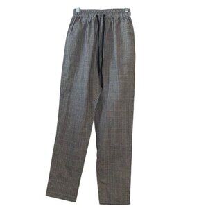 Shein Plaid Elastic Waist Drawstring Pants EU 36 / US 4 S Black & White Cotton/P
